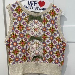 Anthropologie Reath & Wren Floral Vest/Shirt Size M